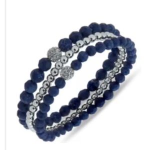 NWT Anne Klein Blue Crystal Stretch Bracelet Set